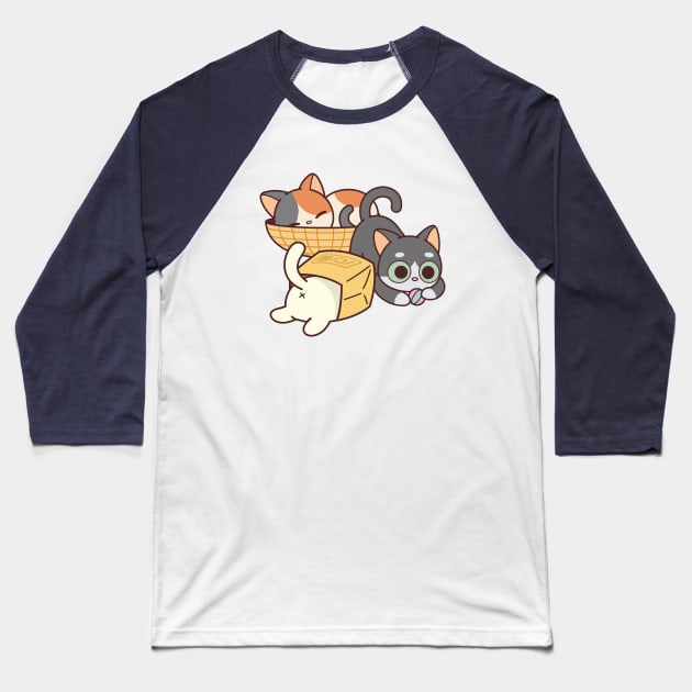 Tokaido Cats Kawaii Baseball T-Shirt by kudasai